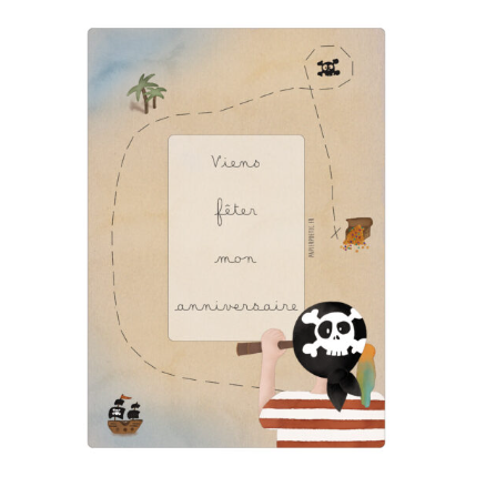 Cartes d'invitation - Pirate enfant - lot de 6